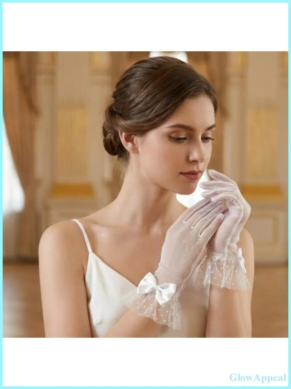 Vintage Lace Bow Gloves 2 Pair